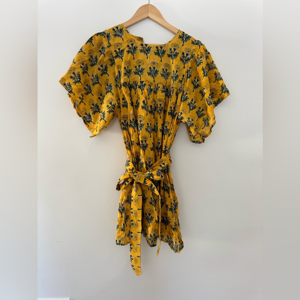 Emerson Fry India Collection Cornflower Yellow Short Dress - Picture 3 of 5